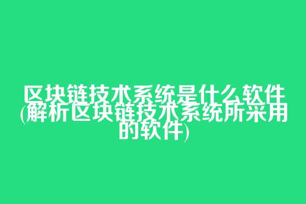 区块链技术系统是什么软件(解析区块链技术系统所采用的软件)