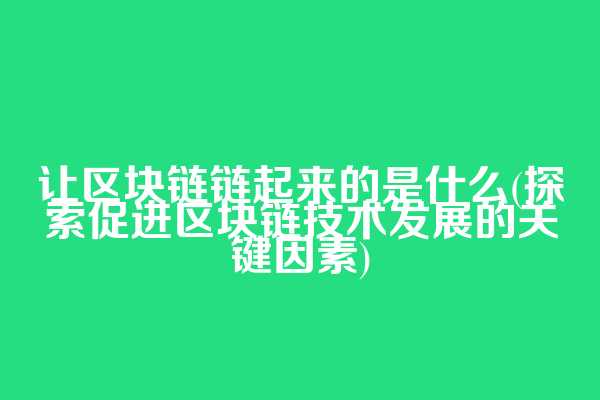 让区块链链起来的是什么(探索促进区块链技术发展的关键因素)