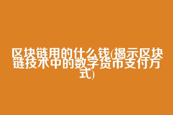 区块链用的什么钱(揭示区块链技术中的数字货币支付方式)
