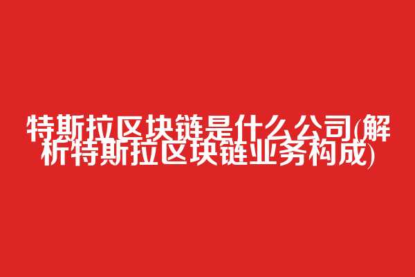 特斯拉区块链是什么公司(解析特斯拉区块链业务构成)