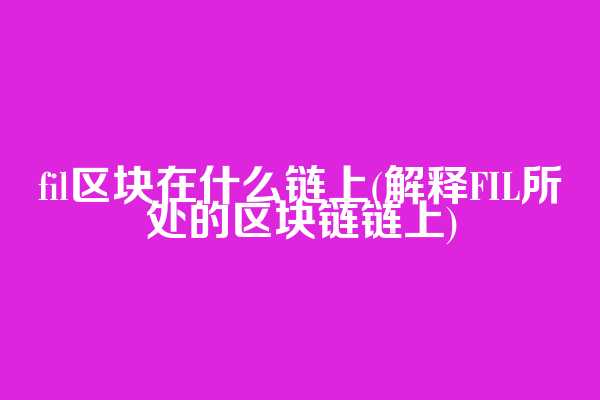 fil区块在什么链上(解释FIL所处的区块链链上)