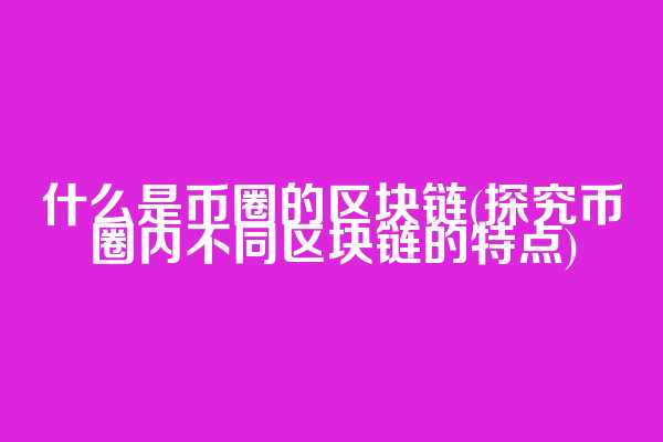 什么是币圈的区块链(探究币圈内不同区块链的特点)