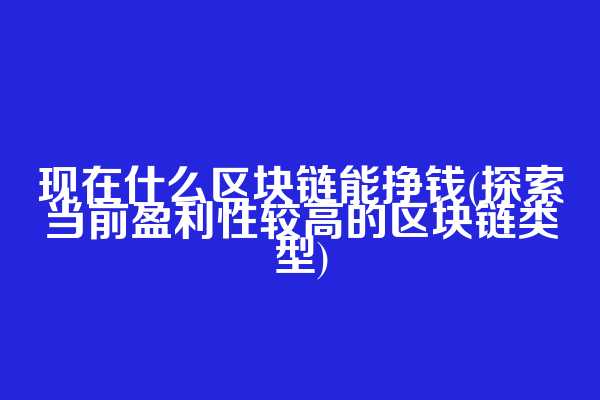 现在什么区块链能挣钱(探索当前盈利性较高的区块链类型)