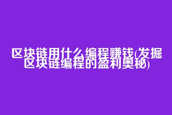 区块链用什么编程赚钱(发掘区块链编程的盈利奥秘)