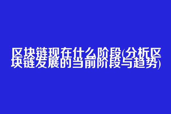 区块链现在什么阶段(分析区块链发展的当前阶段与趋势)