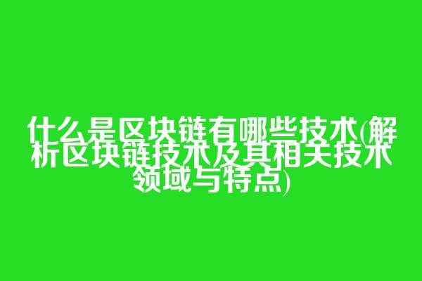 什么是区块链有哪些技术(解析区块链技术及其相关技术领域与特点)