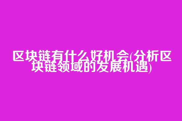 区块链有什么好机会(分析区块链领域的发展机遇)