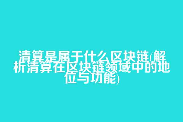 清算是属于什么区块链(解析清算在区块链领域中的地位与功能)
