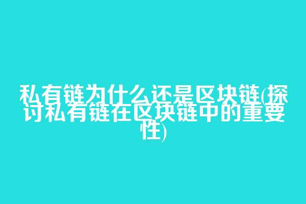 私有链为什么还是区块链(探讨私有链在区块链中的重要性)