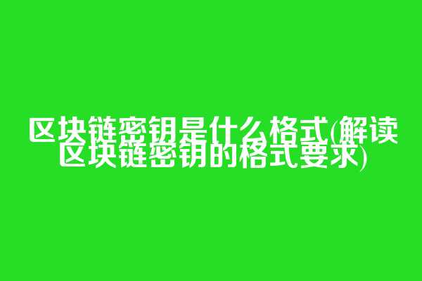 区块链密钥是什么格式(解读区块链密钥的格式要求)