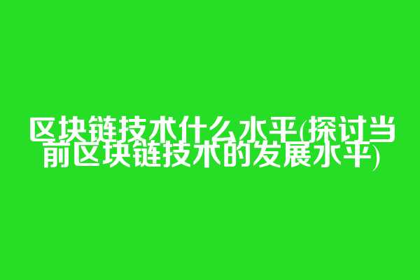 区块链技术什么水平(探讨当前区块链技术的发展水平)