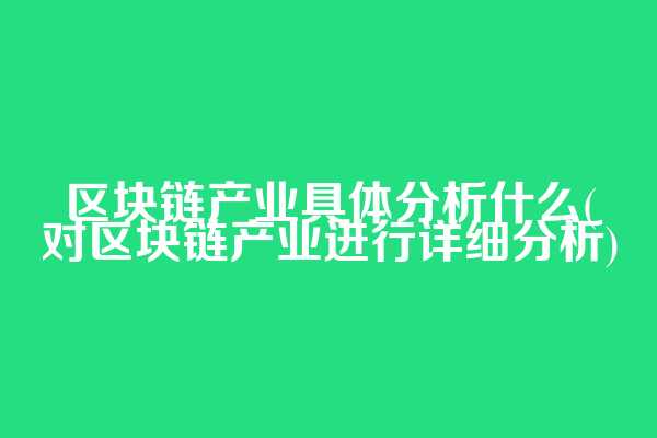 区块链产业具体分析什么(对区块链产业进行详细分析)