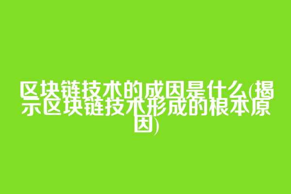区块链技术的成因是什么(揭示区块链技术形成的根本原因)