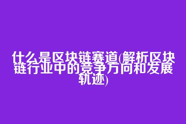 什么是区块链赛道(解析区块链行业中的竞争方向和发展轨迹)