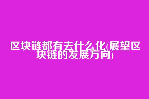 区块链都有去什么化(展望区块链的发展方向)