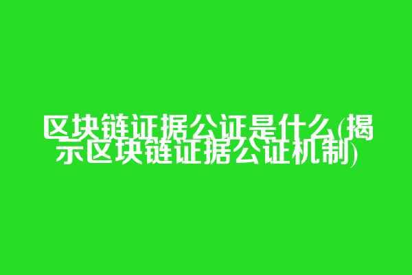 区块链证据公证是什么(揭示区块链证据公证机制)