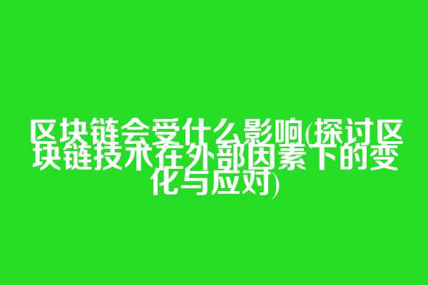 区块链会受什么影响(探讨区块链技术在外部因素下的变化与应对)