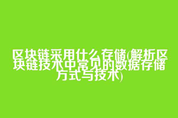 区块链采用什么存储(解析区块链技术中常见的数据存储方式与技术)