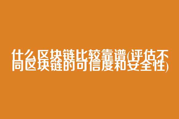 什么区块链比较靠谱(评估不同区块链的可信度和安全性)