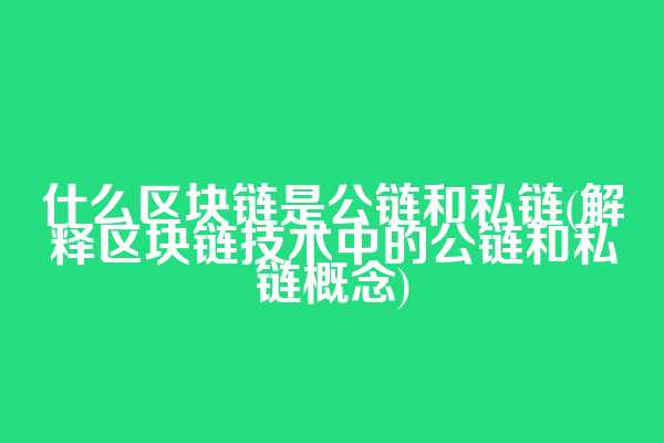 什么区块链是公链和私链(解释区块链技术中的公链和私链概念)