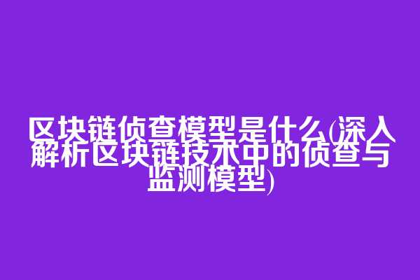 区块链侦查模型是什么(深入解析区块链技术中的侦查与监测模型)