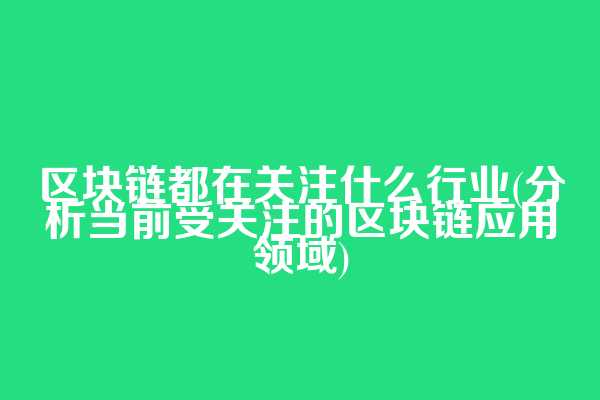区块链都在关注什么行业(分析当前受关注的区块链应用领域)
