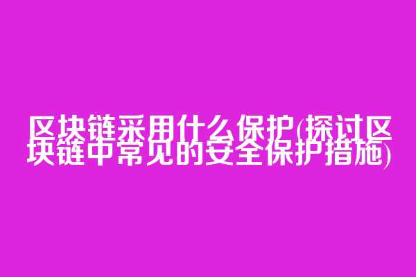 区块链采用什么保护(探讨区块链中常见的安全保护措施)