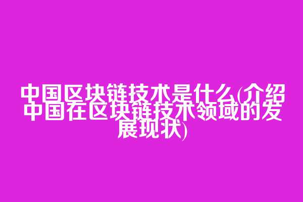 中国区块链技术是什么(介绍中国在区块链技术领域的发展现状)