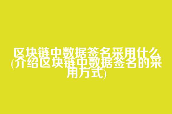 区块链中数据签名采用什么(介绍区块链中数据签名的采用方式)