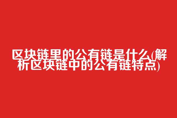 区块链里的公有链是什么(解析区块链中的公有链特点)