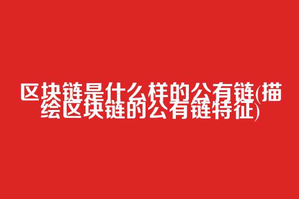 区块链是什么样的公有链(描绘区块链的公有链特征)