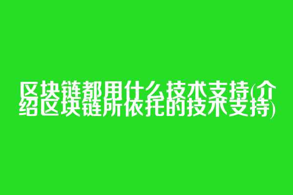 区块链都用什么技术支持(介绍区块链所依托的技术支持)