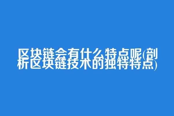 区块链会有什么特点呢(剖析区块链技术的独特特点)