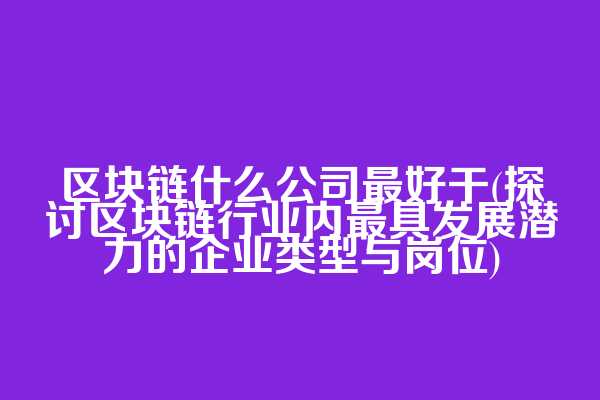 区块链什么公司最好干(探讨区块链行业内最具发展潜力的企业类型与岗位)