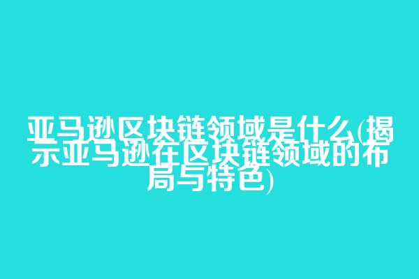 亚马逊区块链领域是什么(揭示亚马逊在区块链领域的布局与特色)