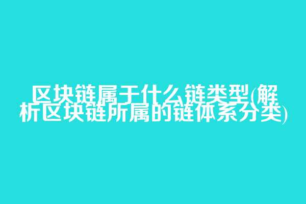 区块链属于什么链类型(解析区块链所属的链体系分类)
