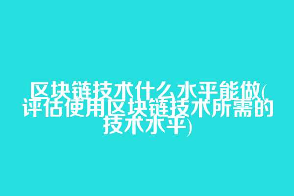 区块链技术什么水平能做(评估使用区块链技术所需的技术水平)