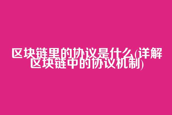 区块链里的协议是什么(详解区块链中的协议机制)