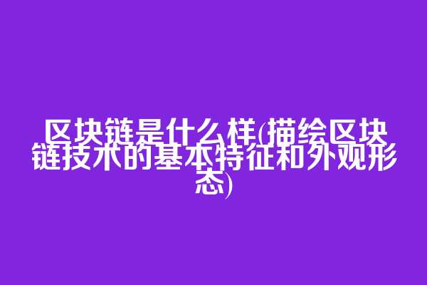 区块链是什么样(描绘区块链技术的基本特征和外观形态)