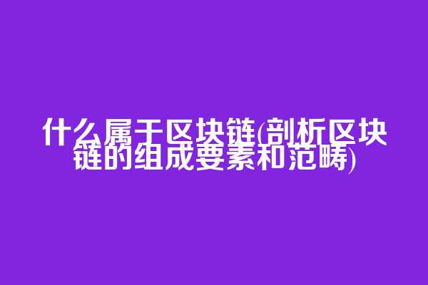 什么属于区块链(剖析区块链的组成要素和范畴)