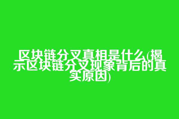 区块链分叉真相是什么(揭示区块链分叉现象背后的真实原因)
