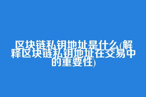 区块链私钥地址是什么(解释区块链私钥地址在交易中的重要性)