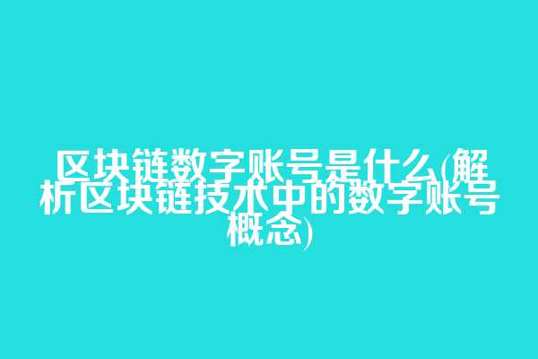 区块链数字账号是什么(解析区块链技术中的数字账号概念)