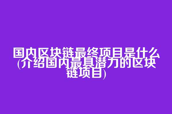 国内区块链最终项目是什么(介绍国内最具潜力的区块链项目)