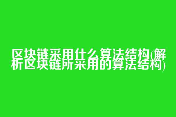区块链采用什么算法结构(解析区块链所采用的算法结构)