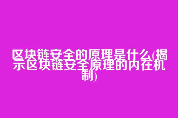 区块链安全的原理是什么(揭示区块链安全原理的内在机制)