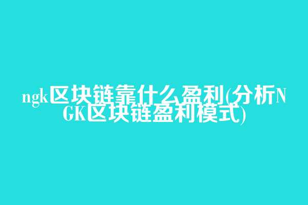 ngk区块链靠什么盈利(分析NGK区块链盈利模式)