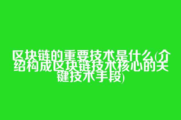 区块链的重要技术是什么(介绍构成区块链技术核心的关键技术手段)