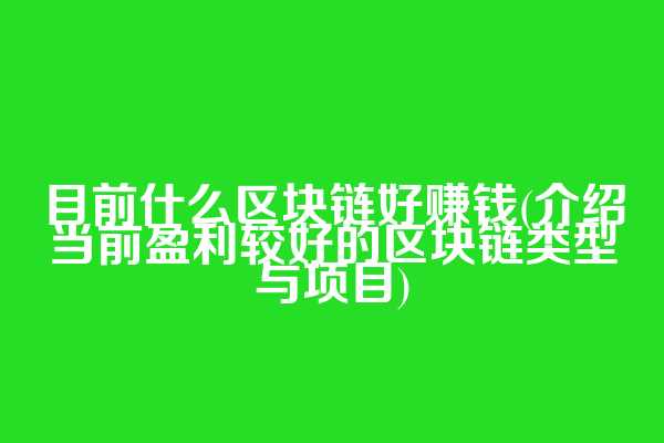 目前什么区块链好赚钱(介绍当前盈利较好的区块链类型与项目)