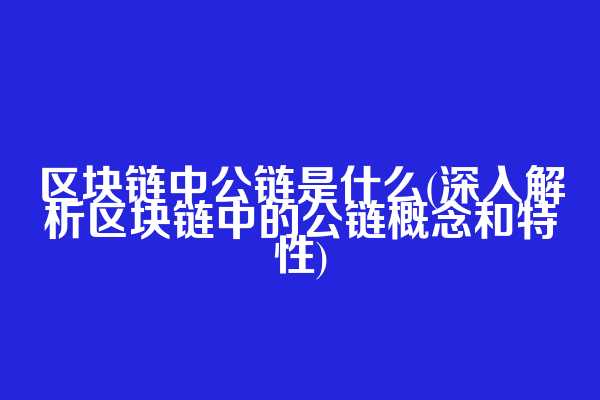 区块链中公链是什么(深入解析区块链中的公链概念和特性)